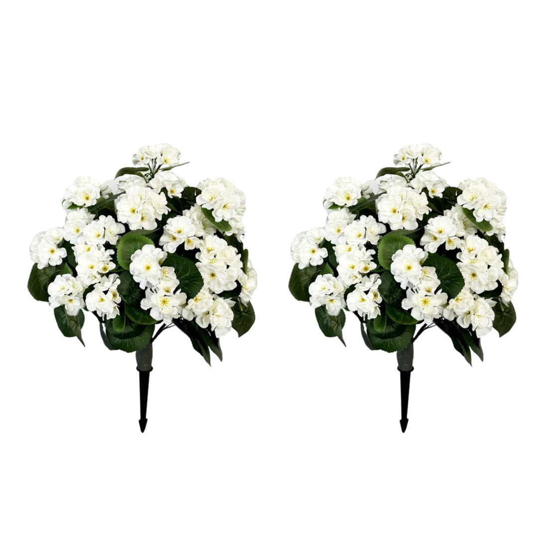 Bégonias artificiels lavande Garvee, boules de 58 cm (23 pouces), en polyéthylène résistant aux UV et aux intempéries, avec piquet pour le sol, vert.
