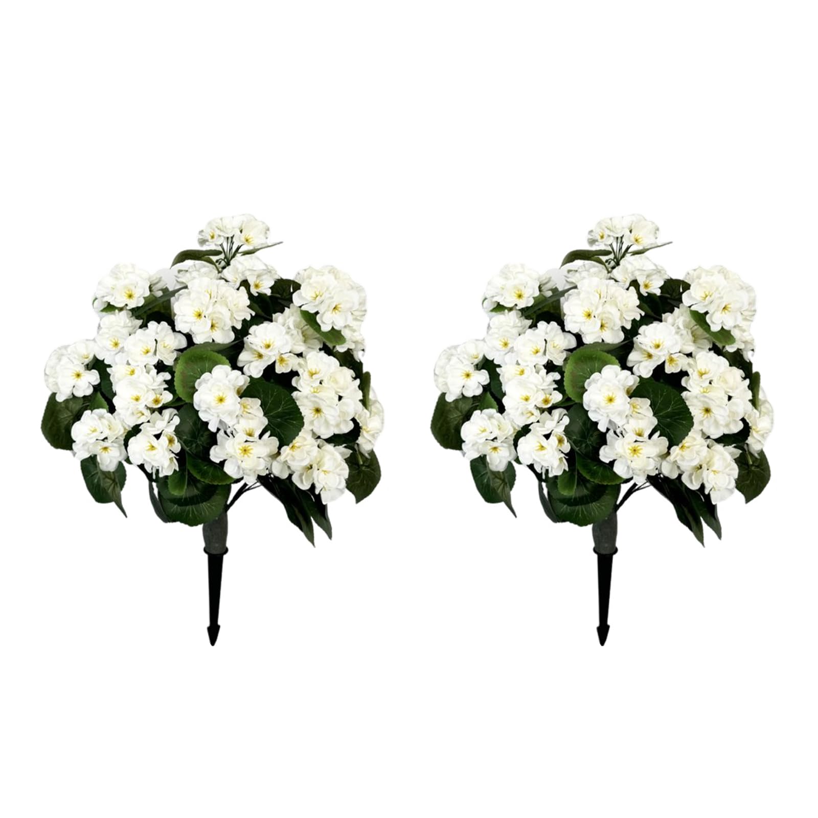 Bégonias artificiels lavande Garvee, boules de 58 cm (23 pouces), en polyéthylène résistant aux UV et aux intempéries, avec piquet pour le sol, vert.