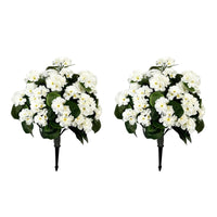 Bégonias artificiels lavande Garvee, boules de 58 cm (23 pouces), en polyéthylène résistant aux UV et aux intempéries, avec piquet pour le sol, vert.