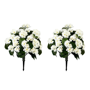 Bégonias artificiels lavande Garvee, boules de 58 cm (23 pouces), en polyéthylène résistant aux UV et aux intempéries, avec piquet pour le sol, vert.