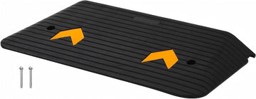 Garvee Rampe de seuil en caoutchouc 90×53×9cm, capacité 15t, surface antidérapante pour fauteuil roulant et scooter