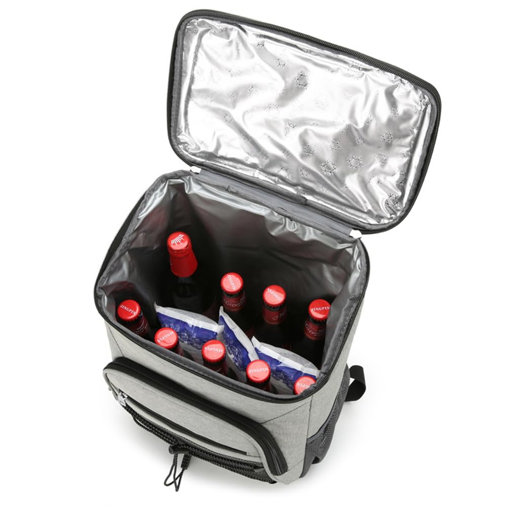 Sac à dos isotherme Garvee 25L étanche, léger, avec doublure réfléchissante en aluminium, idéal pour les pique-niques et la randonnée (32 x 15 x 44 cm, noir).
