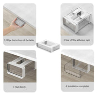 Garvee Organisateur de tiroir sous meuble avec fonction coulissante, en plastique auto-adhésif, pour la cuisine et le bureau, gain de place, polyvalent