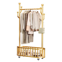 Portant à vêtements en métal Garvee avec roulettes et panier pour chambre et bureau, 100 x 175 cm, noir