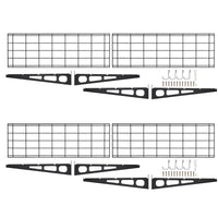 Étagères murales de garage Garvee en acier robuste, 182 x 61 cm, capacité de charge de 181 kg, antidérapantes, modulaires, avec crochets, noires, lot de 2, pour atelier et garage