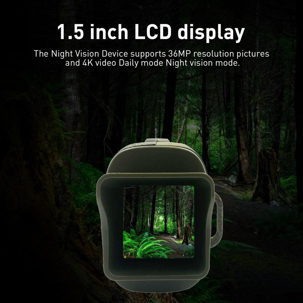 Monoculaire de vision nocturne Garvee 4K HD avec infrarouge 850 nm pour la surveillance extérieure, photos 36 MP, batterie au lithium, longue portée