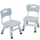 Chaise haute enfant Garvee, réglable en hauteur, 3 positions, en plastique, robuste et légère, pour garçons et filles de 2 à 6 ans, lot de 2, gris-bleu, pour la maison et la maternelle