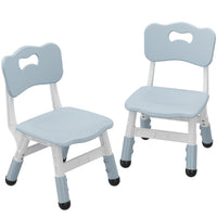 Chaise haute enfant Garvee, réglable en hauteur, 3 positions, en plastique, robuste et légère, pour garçons et filles de 2 à 6 ans, lot de 2, gris-bleu, pour la maison et la maternelle