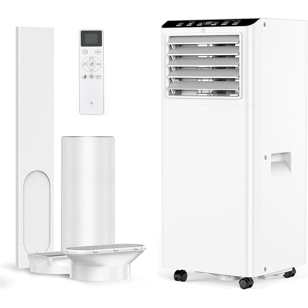 Garvee Climatiseur mobile 7 000 BTU / 2,05 kW, silencieux et économe, réfrigérant R290, avec kit fenêtre et tuyau d’évacuation, pour maison et bureau
