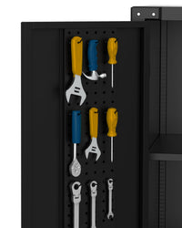 Armoire de rangement métallique Garvee avec roulettes, 4 étagères réglables, verrouillable, noir profond, pour garage et bureau