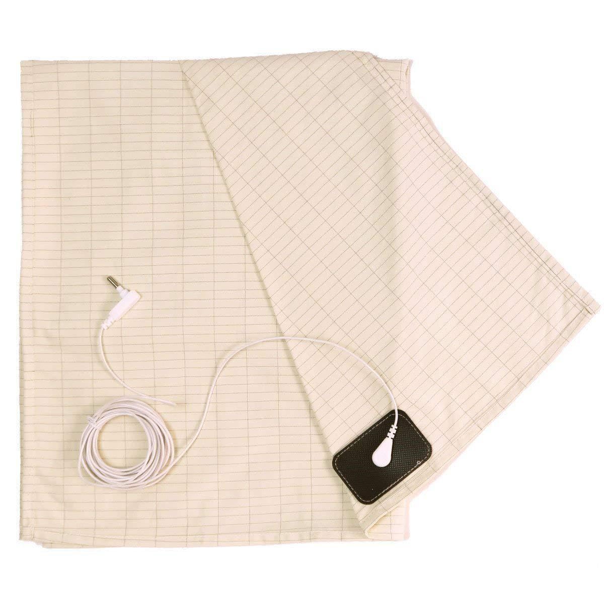 Drap Garvee Aardings avec fibres d'argent, conducteur, 95 % coton, matière douce, 153 x 203 cm, pour un meilleur sommeil