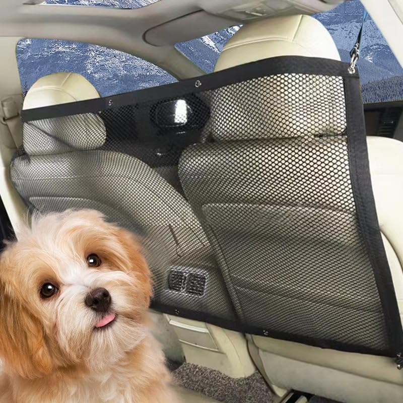 Filet de sécurité pour chien Garvee pour voiture, filet de protection pour coffre, accessoire intérieur universel, 115 x 62 cm, noir