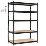 Garvee étagère métallique noire 5 niveaux en acier robuste et MDF, réglable, 122 × 46 × 183 cm, pour garage et atelier
