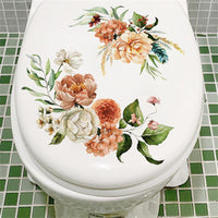 Sticker mural Garvee pour toilettes MT23023, motif floral vert, design moderne, 20 x 30 cm, autocollant et imperméable, décoration de salle de bain