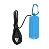 Garvee Pompe à Air USB Mini Silencieuse Économique Portable pour Aquarium Petit et Pêche Extérieure, Silicone, 49 L, Noir - Bleu