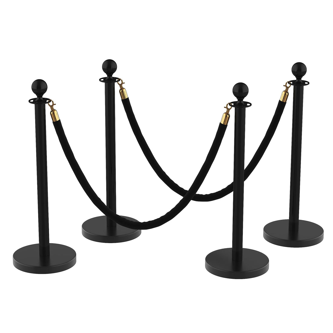Lot de 4 bornes Garvee en acier inoxydable avec corde en velours rouge de 1,5 m et tapis rouge de 8 m pour mariages et événements. Résistantes à la rouille, base en béton, montage sans outil.