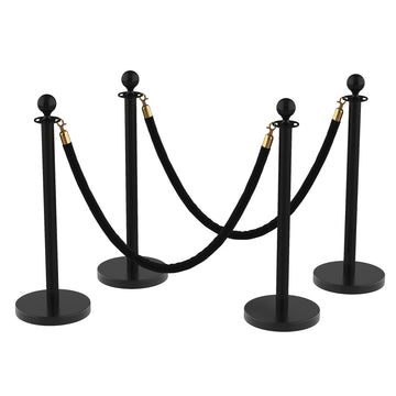 Lot de 4 bornes Garvee en acier inoxydable avec corde en velours rouge de 1,5 m et tapis rouge de 8 m pour mariages et événements. Résistantes à la rouille, base en béton, montage sans outil.