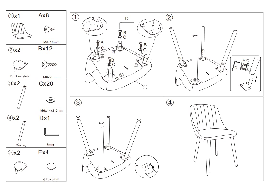 Ensemble de 2 chaises de salle à manger Garvee, revêtement en tissu, dossier ergonomique, grand confort, bois de chêne, blanc cassé, salle à manger moderne