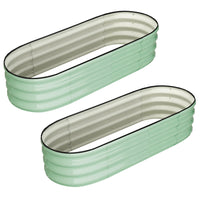Garvee Jardinière surélevée ovale 137 x 61 x 30 cm, métal galvanisé avec double protection anticorrosion, bac de culture robuste pour extérieur