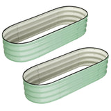 Garvee Lot de 2 Jardinières Surélevées Ovales 137 × 61 × 61 cm, Acier Galvanisé Robuste et Stable, Bacs Potagers pour Jardin, Terrasse et Patio