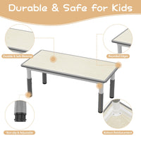 Ensemble table et 4 chaises pour enfants Garvee, hauteur réglable, plateau à motifs graffiti, pieds antidérapants, idéal pour la maison et la maternelle.