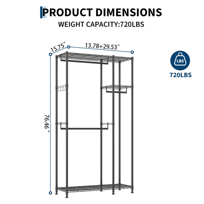 Dimensions et capacité maximale placard portable métallique