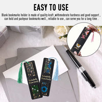 Garvee Lot de 50 pochettes porte-marque-pages en papier kraft noir 4,5 x 15 cm, robustes et polyvalentes, pour les amoureux des livres