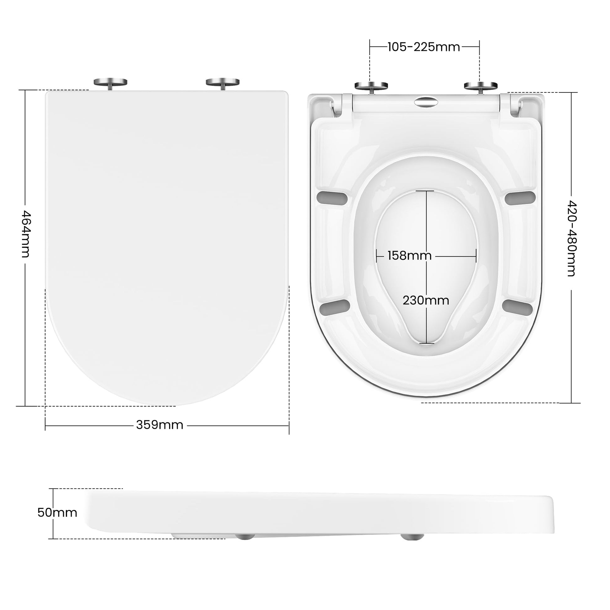 Garvee Abattant WC familial type D avec fermeture douce, Duroplast antibactérien, siège enfant intégré et déclipsage rapide pour salle de bain