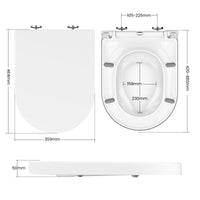 Garvee Abattant WC familial type D avec fermeture douce, Duroplast antibactérien, siège enfant intégré et déclipsage rapide pour salle de bain