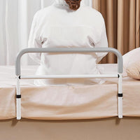 Barrière de lit Garvee pour seniors, réglable en hauteur, gris et blanc, 64 x 55 x 36,5 à 43,5 cm, protection antichute, robuste et sûre