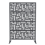 Garvee Panneau brise-vue 180 × 117 cm, métal thermolaqué anticorrosion, terrasse/jardin, gris