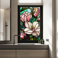 Film occultant pour fenêtres Garvee à motif floral, amovible, sans colle, pour salle de bain, bureau, salon, PVC, réutilisable