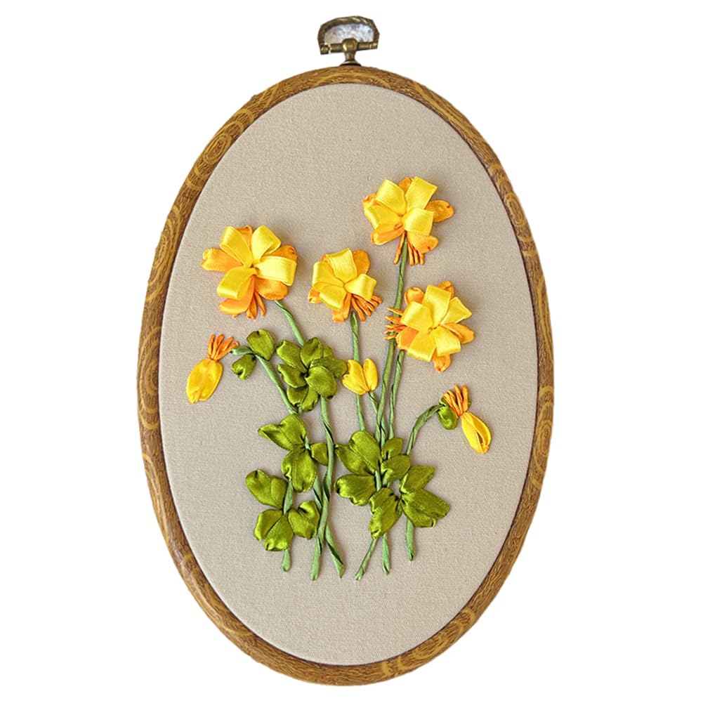 Kit de broderie Garvee pour débutants avec ruban 3D, tambour à broder et aiguille pour loisirs créatifs, cadeau idéal, coton, espagnol, ensemble créatif
