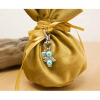 Porte-clés Garvee 48 Ange Gardien avec pochette en organza, pendentifs en perle rose pour mariage, baptême, Noël, anniversaire