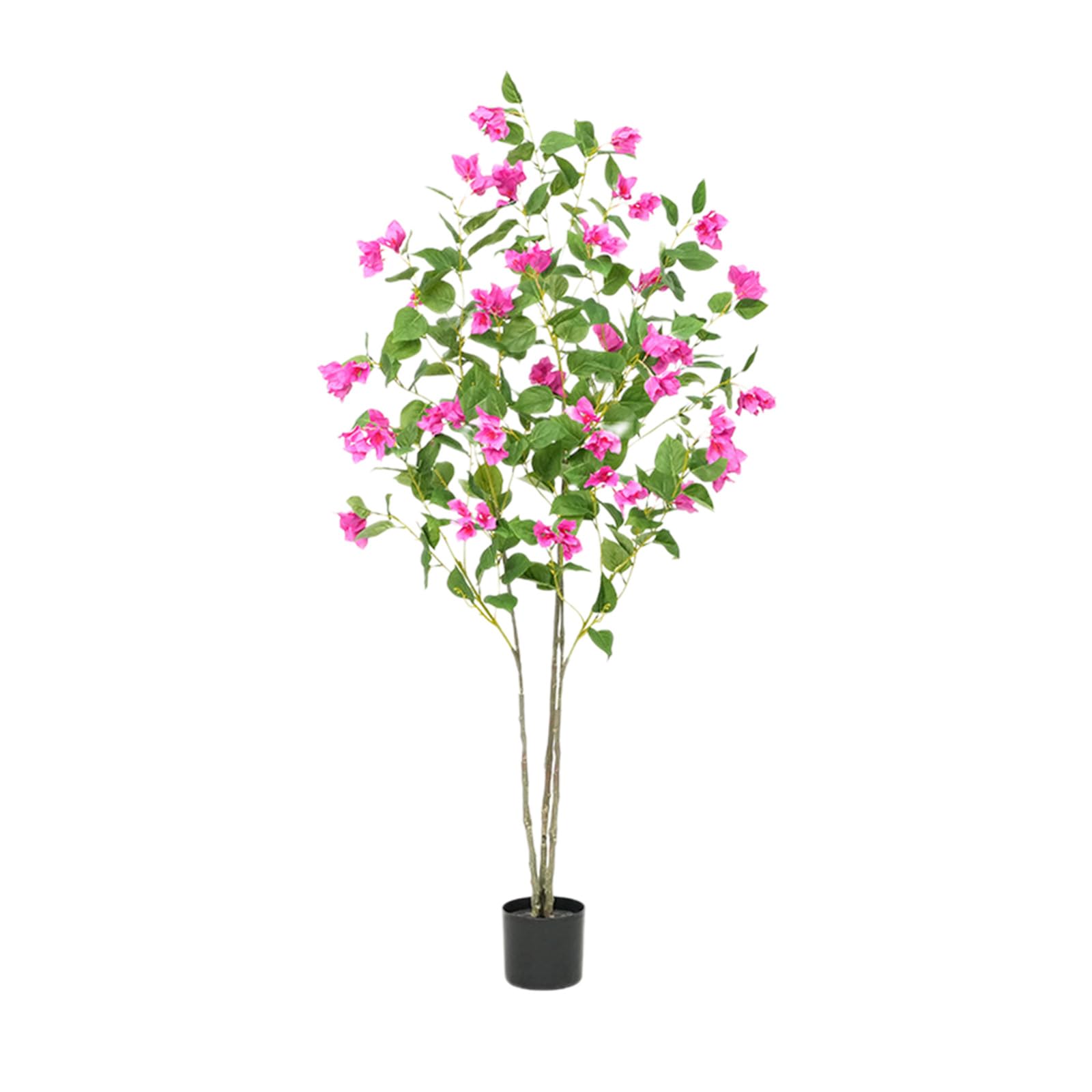 Bougainvillier artificiel Garvee de 1,5 m avec feuilles en soie et tronc en bois naturel, vert, idéal pour la décoration de bureau et de maison.