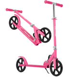 Garvee Trottinette pliable Rose vif, grandes roues PU de 20 cm, guidon réglable, plateau antidérapant et frein arrière, pour enfant, ado ou adulte - Rose vif