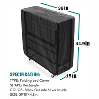 Housse de rangement universelle imperméable en polyester Garvee pour lit d'appoint, avec fermeture éclair et cordon de serrage, pour la maison et le camping, 33" x 13" x 42" et 39" x 15" x 44,9".