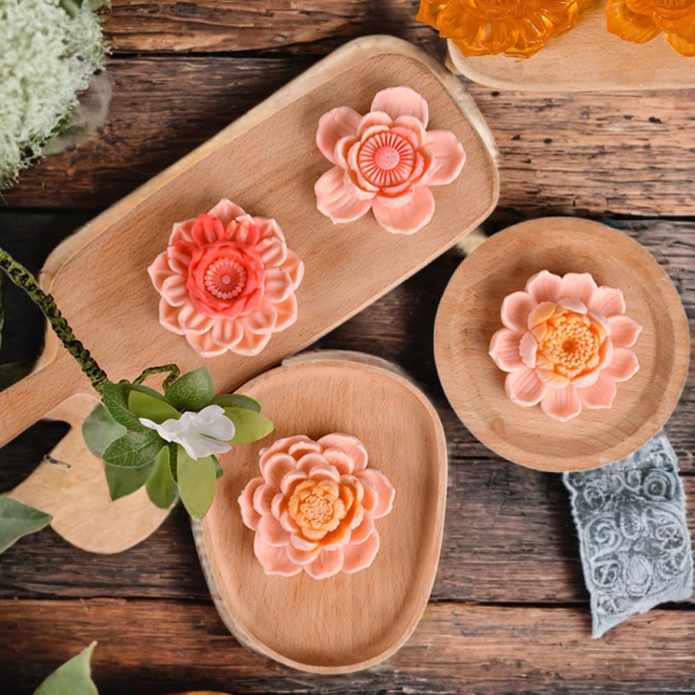 Moule en silicone 3D Lotus Garvee pour cupcakes, chocolat, flexible, apte au contact alimentaire, pour bougies, savon, résine, pâtisserie, loisirs créatifs ZW-319