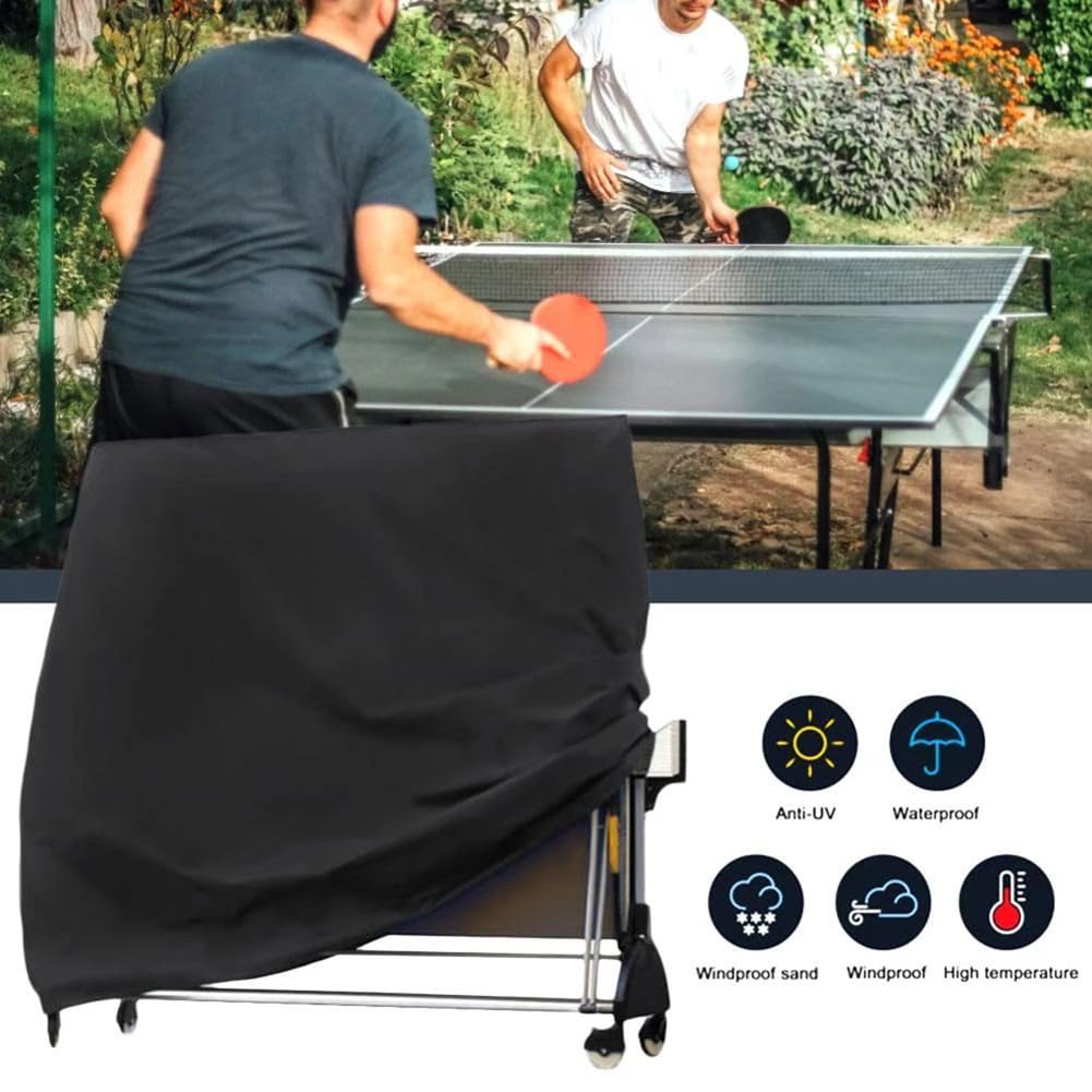Housse de ping-pong Garvee 155 x 75 x 144 cm, imperméable, protection UV, couleur argent, pour table de ping-pong d'intérieur et d'extérieur