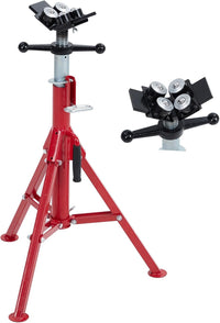 Support de tuyau à tête en V Garvee, pliable, robuste, en acier au carbone, réglable en hauteur de 71 à 132 cm (28 à 52 pouces).