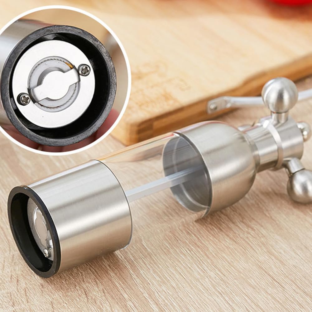 Ensemble moulin à sel et à poivre Garvee, en acier inoxydable, rechargeable, réglable, pour la maison et la cuisine, moulins à épices compacts