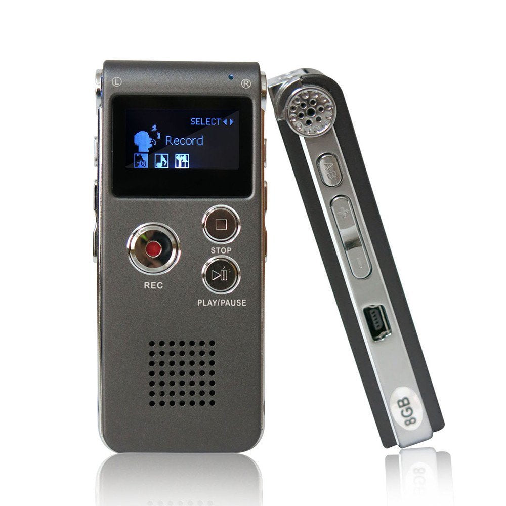 Enregistreur audio numérique portable Garvee 8 Go avec microphone intégré pour réunions - Léger et doté d'une longue autonomie
