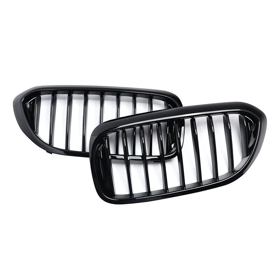 Grille de radiateur Garvee (lot de 2) pour pare-chocs avant, à lamelles simples, compatible avec BMW Série 5 G30, G31 et G38 (2017-2020), noire, robuste et facile à installer.