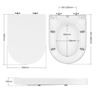 Garvee Abattant WC Duroplast blanc avec fermeture douce automatique et déclipsage rapide, siège de toilette moderne pour salle de bain