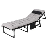 Garvee Lit de Camp Pliable pour Adultes avec Matelas Amovible, Cadre Supportant 181 kg, Tissu Oxford 600D Respirant, Portable pour Camping, Bureau, Invités - Gris