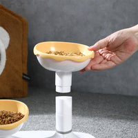 Gamelle pour chat Garvee, hauteur réglable, surélevée, antidérapante, en plastique, avec coussinet antidérapant, pour l'alimentation en intérieur