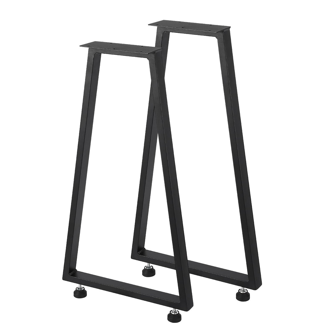 Garvee Pieds de table en métal 40 × 45 cm, robustes, en fer forgé, réglables, pour tables de salle à manger et de jardin, noirs, trapèze, 71 cm (H) × 41 cm (L)