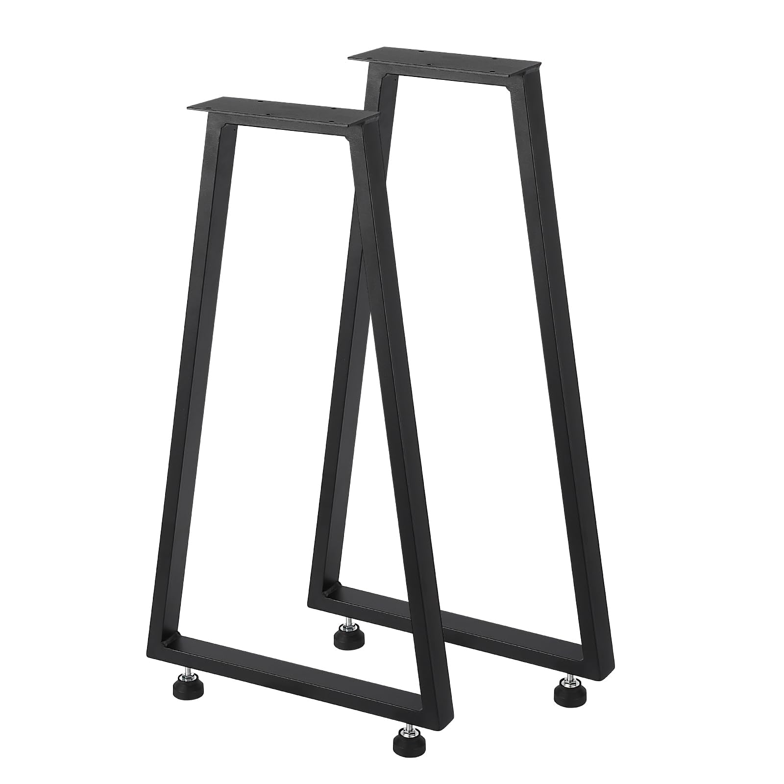 Pieds de table en métal Garvee 28" x 16" robustes, style industriel rustique, réglables, noirs, pour tables de salle à manger et de jardin