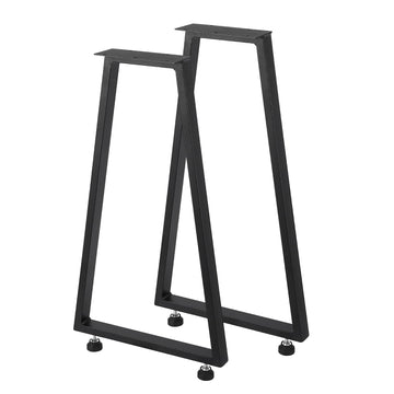 Pieds de table en métal Garvee 28" x 16" robustes, style industriel rustique, réglables, noirs, pour tables de salle à manger et de jardin