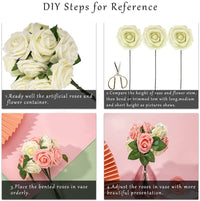 Roses artificielles Garvee, lot de 25, fleurs en mousse, roses, pour décorations de mariage à faire soi-même, couleurs éclatantes, durables et polyvalentes
